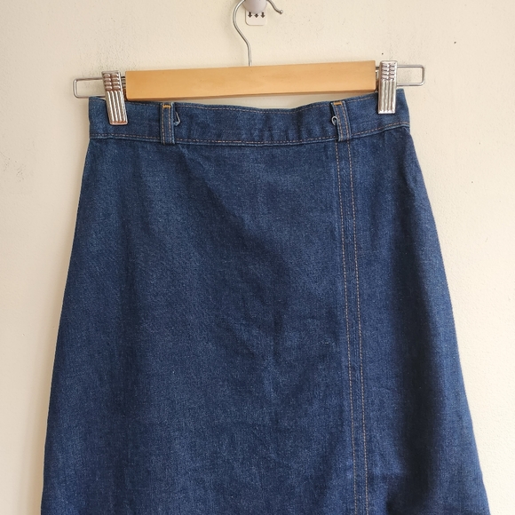Vintage Women's Retro Denim Skirt High Waist - Picture 3 of 7